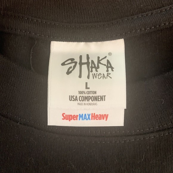 Skate Warehouse Traditional T-Shirt Black Super Max Heavy Front Back Logo Size L - Picture 3 of 9